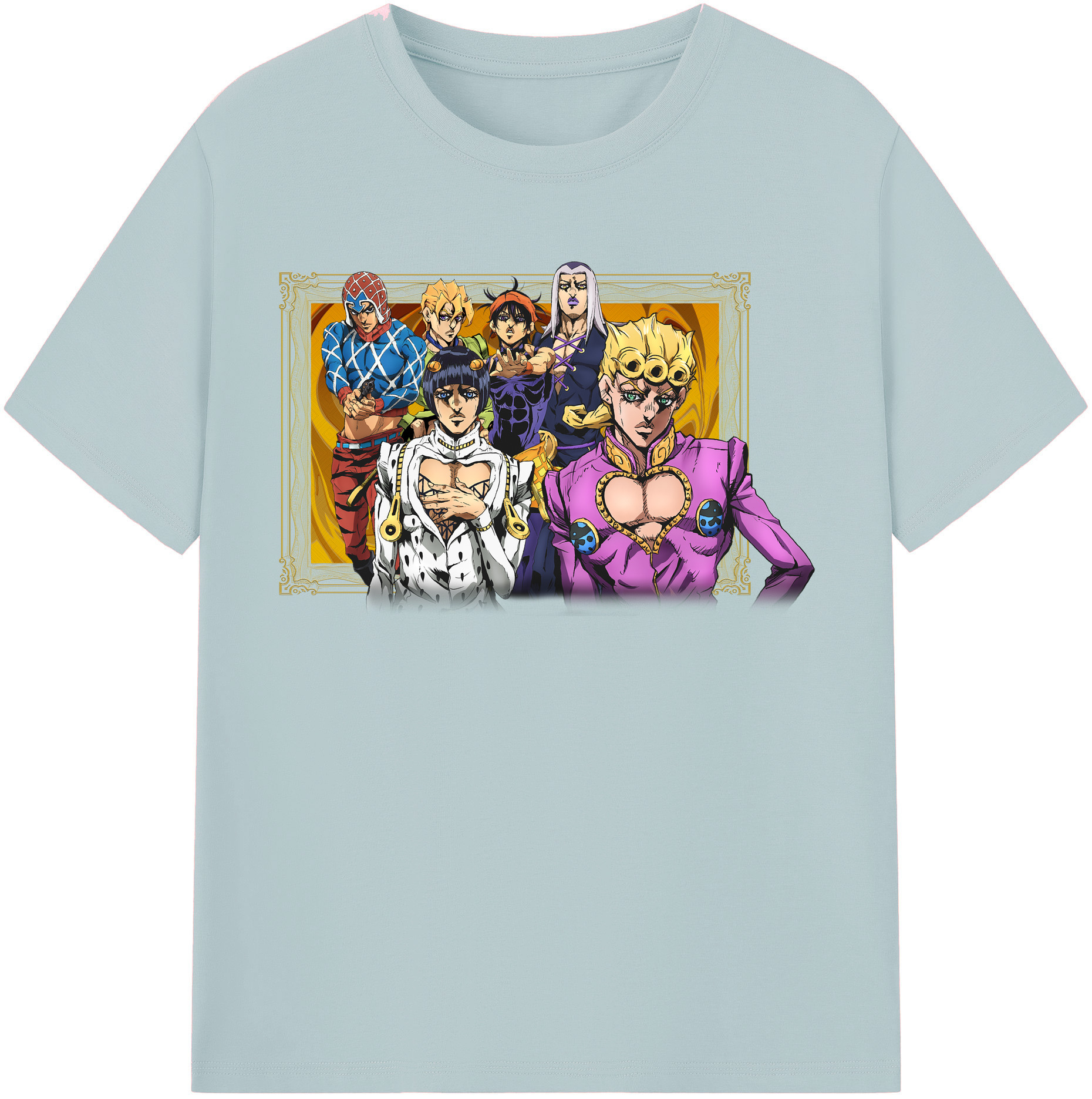 （画像用） ジョジョの奇妙な冒険 ジョルノ?ジョバァーナ JoJo's Bizarre Adventure Giorno Giovanna 綿100％半袖Tシャツ（フロントプリント）